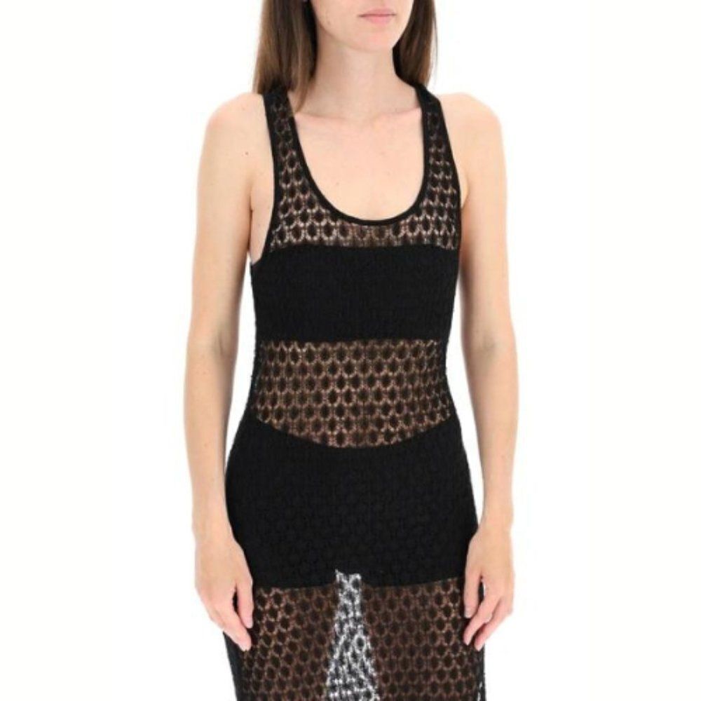 Saint Laurent Women's Black  Midi Lace Dress Size OS - Picture 7 of 16